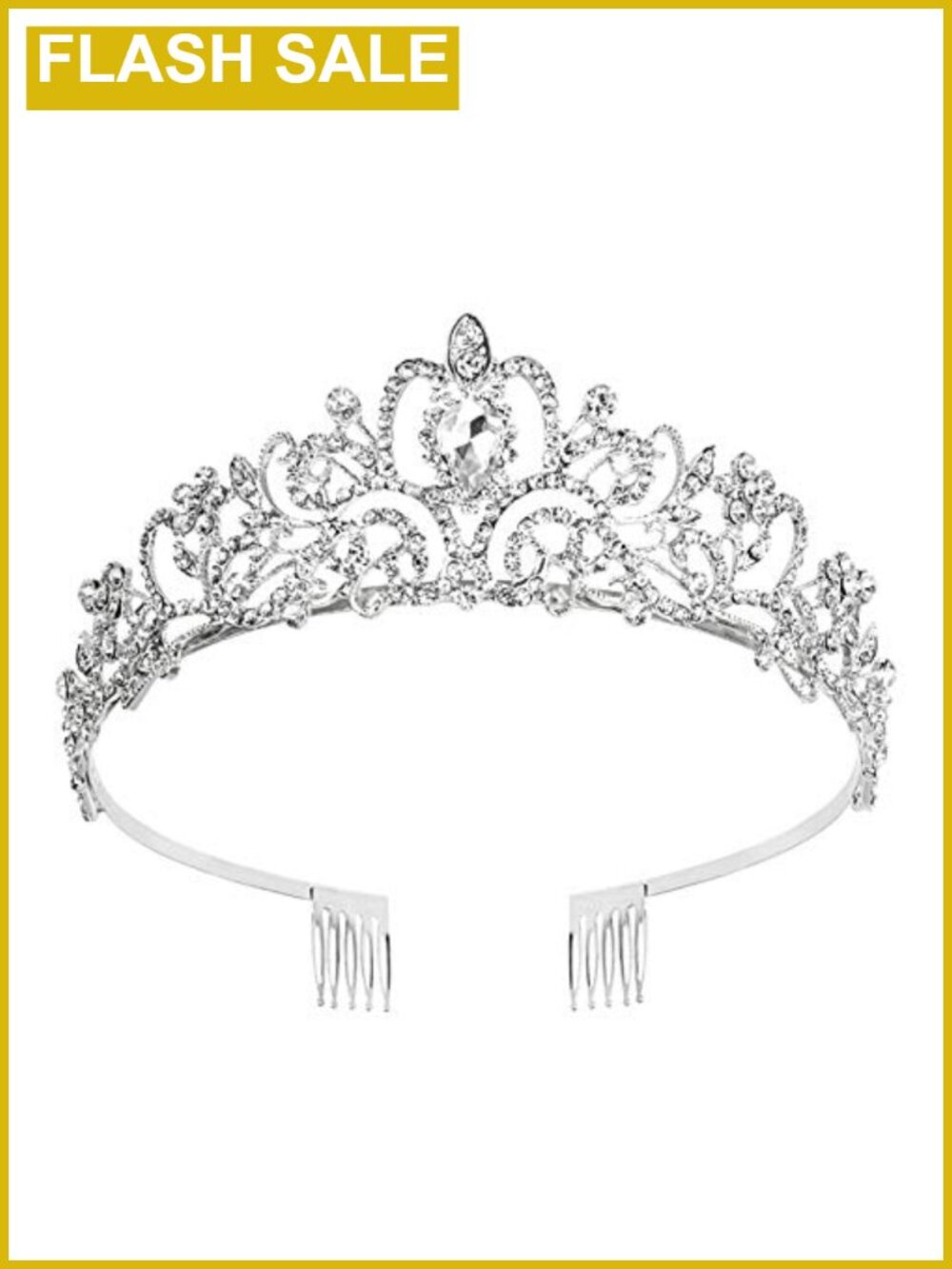Rhinestone Tiara with Comb for Wedding Prom Bridal Party